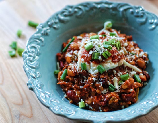 Bowl of Slow-Cooked Turkey Chili