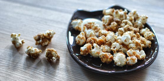 Plate of Browned-Butter Vanilla Caramel Corn