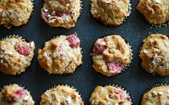 Raspberry Oat Muffins