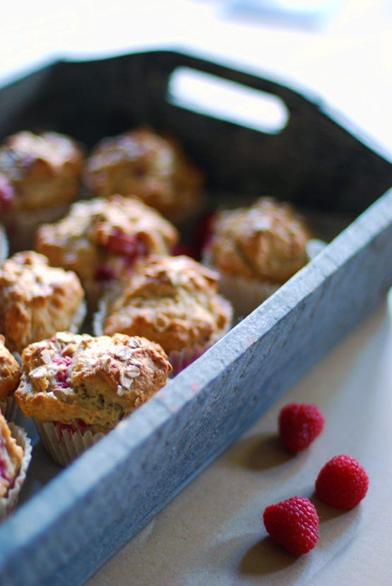 Raspberry Oat Muffins