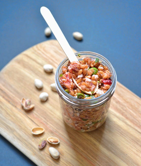 Spelt Berry Salad with Pistachios & Blood Oranges