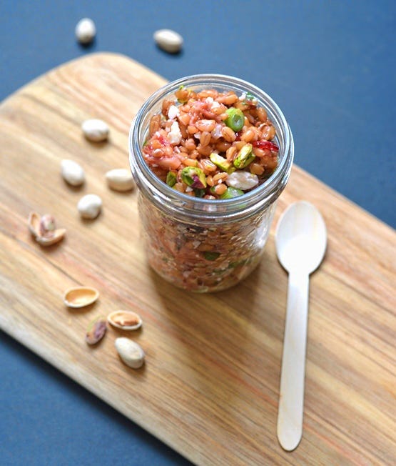 Spelt Berry Salad with Pistachios & Blood Oranges