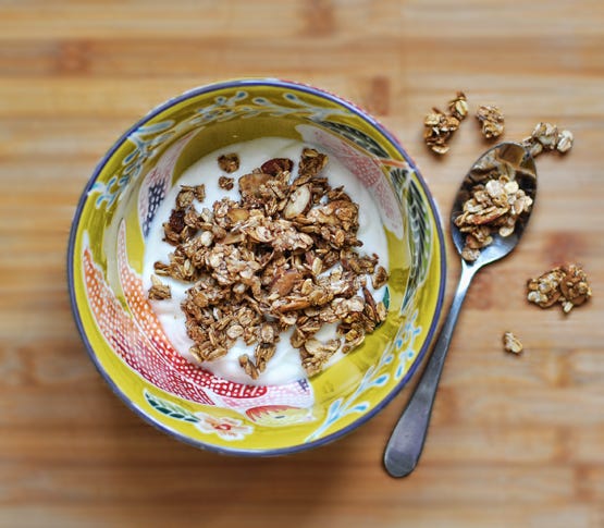 Bowl of Granola with Spoon
