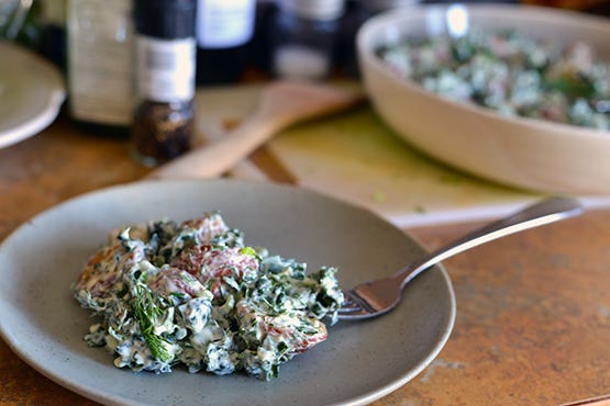 Roasted Potato and Kale Salad - Global Dish - Stephanie Arsenault