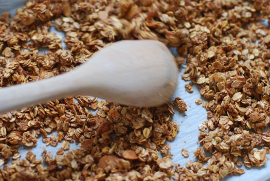 Stirring Granola with Spoon