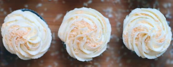 Chocolate Cupcakes with Vanilla Bean & Toasted Coconut Buttercream