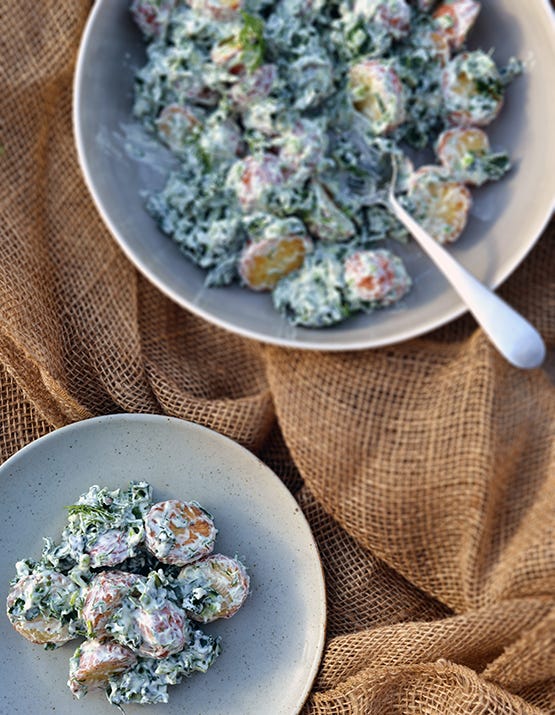 Roasted Potato and Kale Salad - Global Dish - Stephanie Arsenault