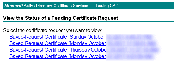 An image of list of pending certificates to approve