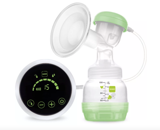 An image of a breast pump with an electric motor