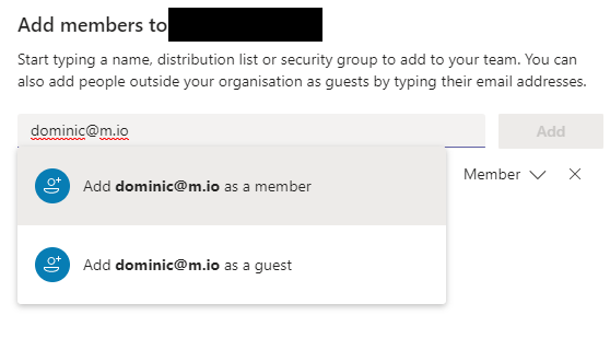 Adding members and guests to Microsoft Teams