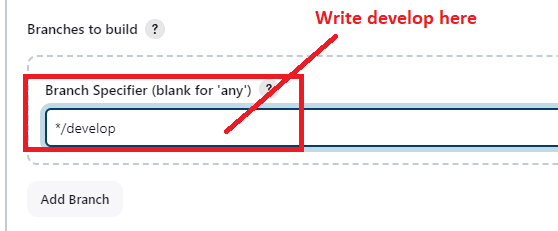 Choose to develop branch specifier