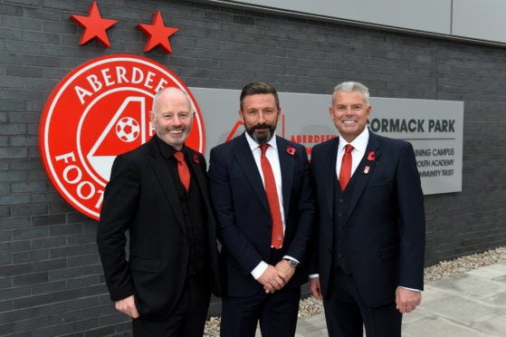 Stewart Milne with Derek McInnes at Aberdeen