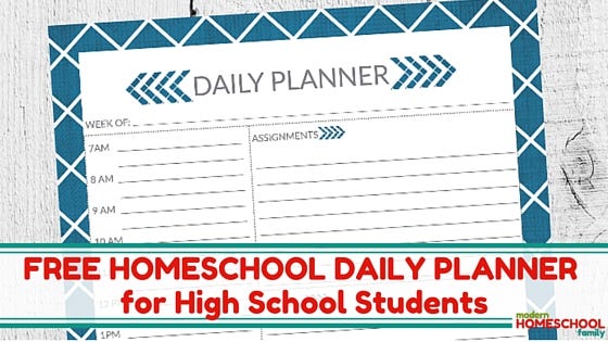Free-Homeschool-Daily-Planner-for-High-School-Students-Featured