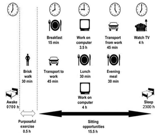 Sitting Schedule from research by Mark Tremblay