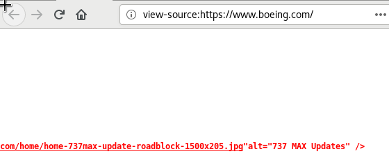 Invalid HTML on Boeing website