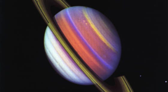 Saturn planet with visible spectrum