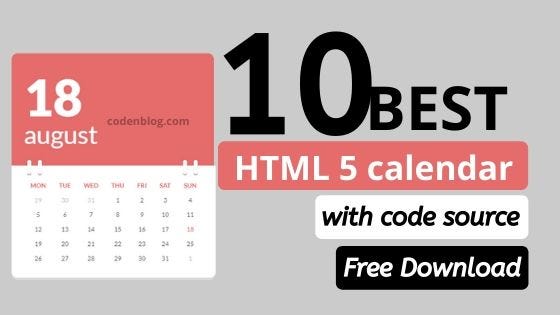 html5 calendar