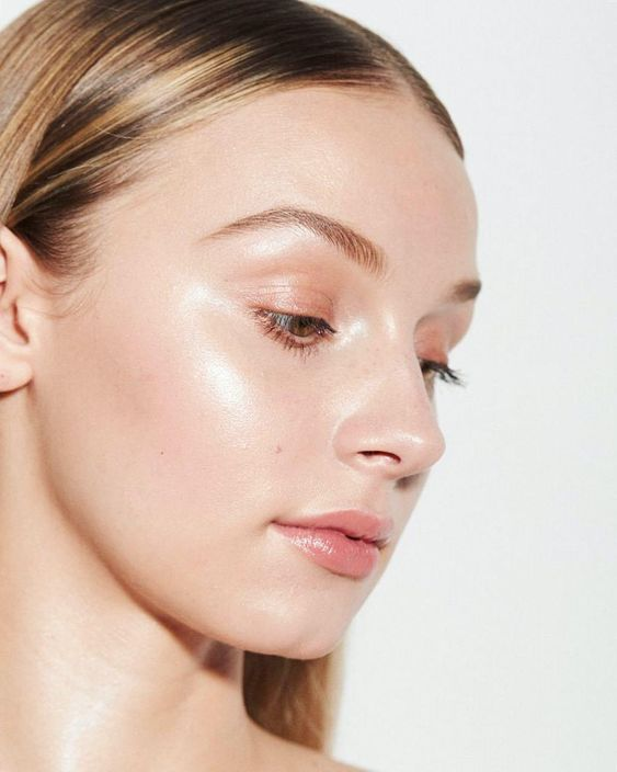 A Close up image of a Girl’s Glowing Skin.