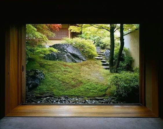 Natural wood of Zen Garden