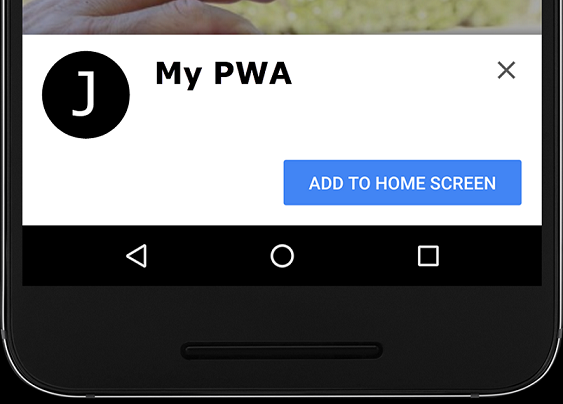 Add to homescreen, pwa install banner prompt