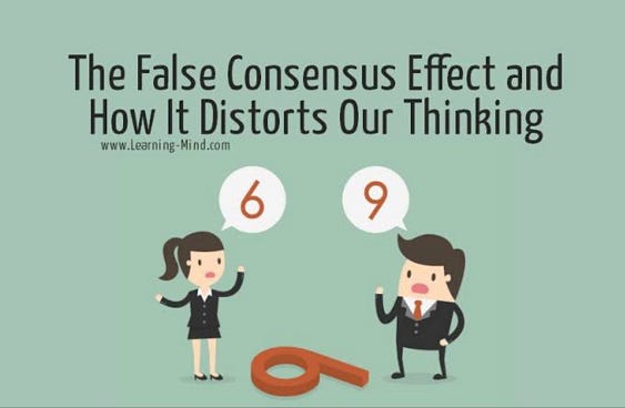 image representation of false consensus effect