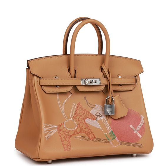 A birkin bag made from Swift leather.