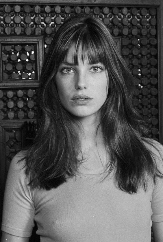 A portrait of French actress, Jane Birkin.
