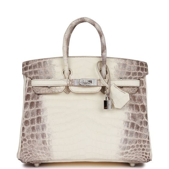 The Diamond Birkin with white and grey tones