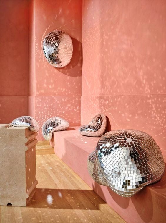 Melting Disco balls by Kelly Wearstler and Rotganzen