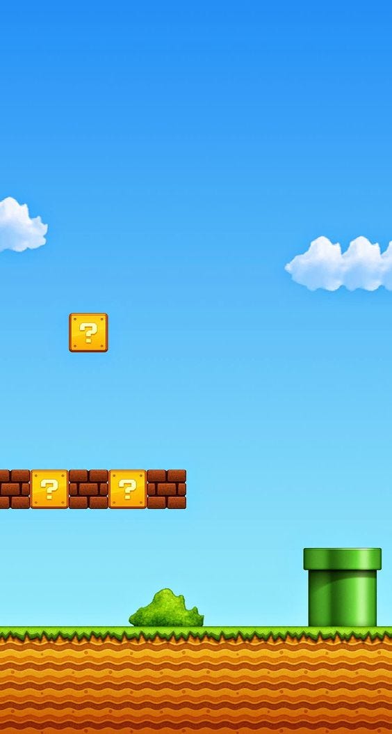 Start level from the game Super Mario Bros.