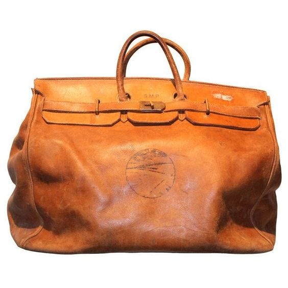 A vintage Hermes travel bag