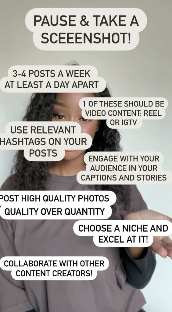 there is a trend teaching people about what to do on Instagram.