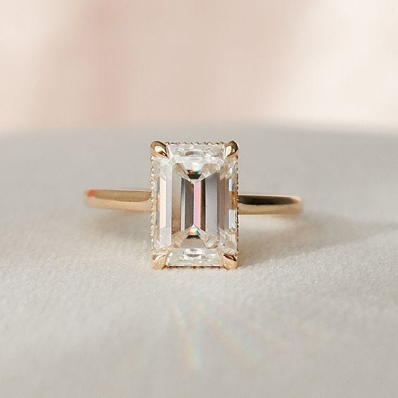 3 Carat Emerald Cut Diamond Ring