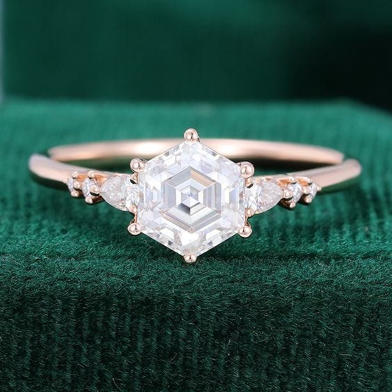 Hexagon Engagement Rings