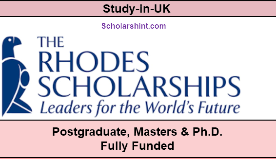 Oxford University Rhodes Scholarship 2024