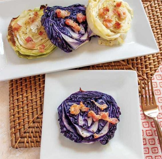 Bacon Roasted Cabbage Steaks