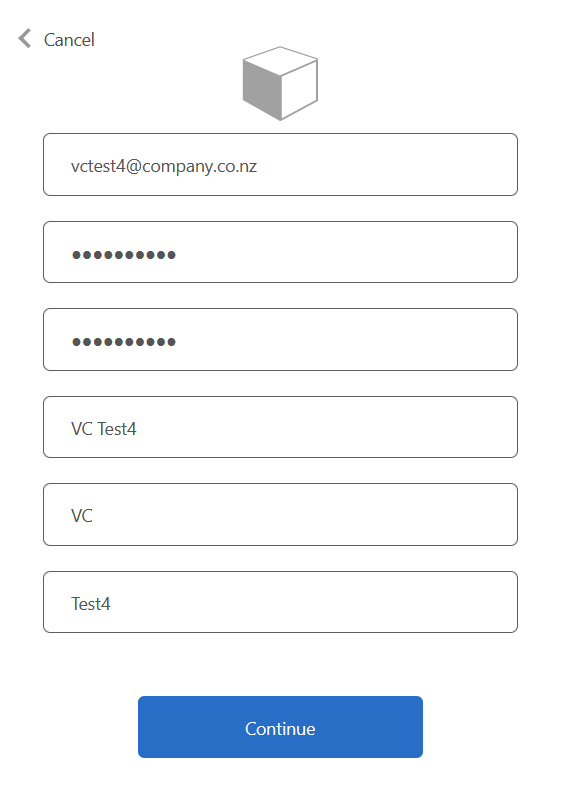 Image showing new user sign-up.