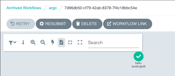 screenshot of Argo Workflows UI with resubmit