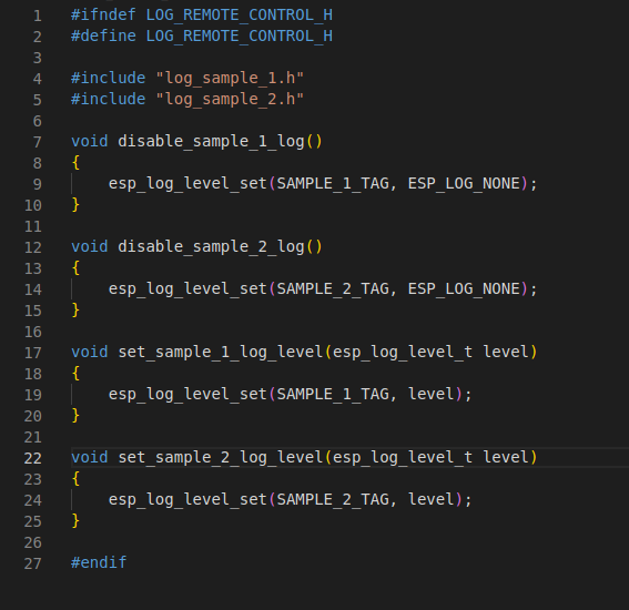 ESP-IDF Logging: Screenshot of ‘esp_log_level_set’ example