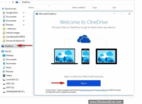 Onedrive Windows 10