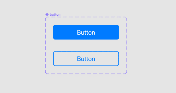 A Figma variant for a button, with two states.