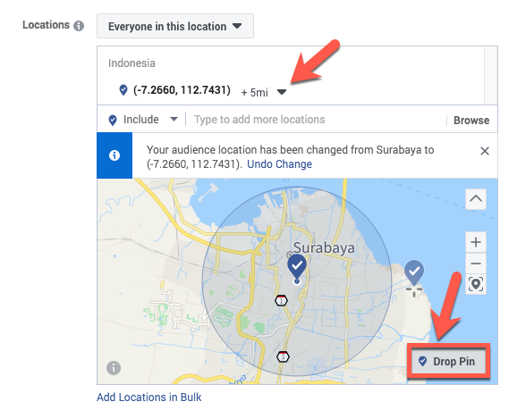 facebook location targeting