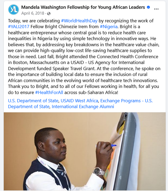 About Our Fellowship: The Healthcare Leadership for Climate Action Fellowship Program — Bright Chimezie Irem (Founder & Program Leader)