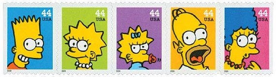 simpsons stamps