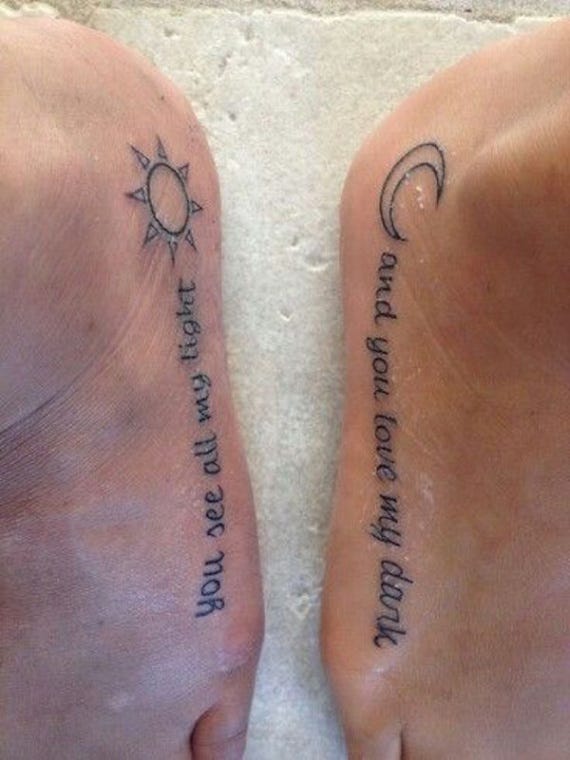 7 Sister Tattoos to Create A Lasting Bond - sun and moon tattoo sayingsbr /
