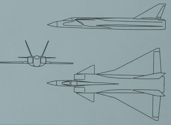 Figure 3.2: a drawing three view of the J-9VI, further illustrating its aerodynamic configuration