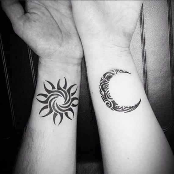 8 Moon Tattoos that will Illuminate your Imagination - moon and sun tribal tattoobr /
