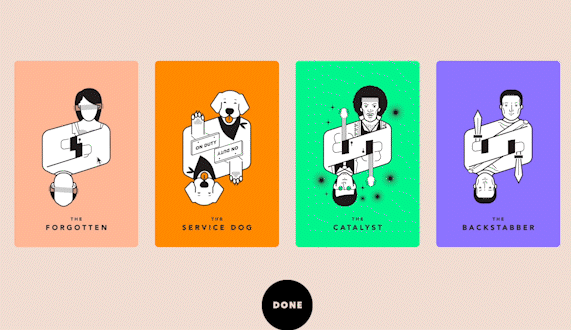 A GIF displaying The Forgotten card from the Tarot Cards of Tech