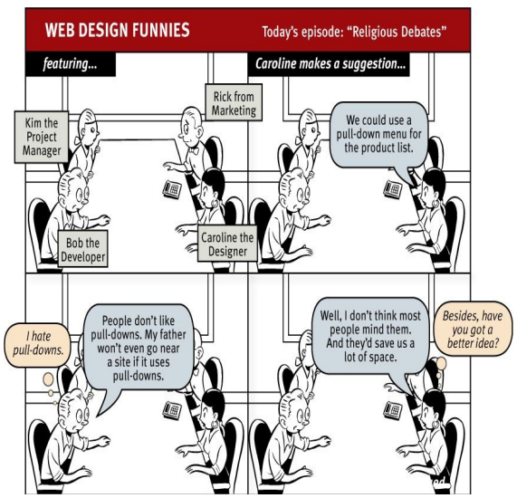 A screenshot from the book about product team endless discussions