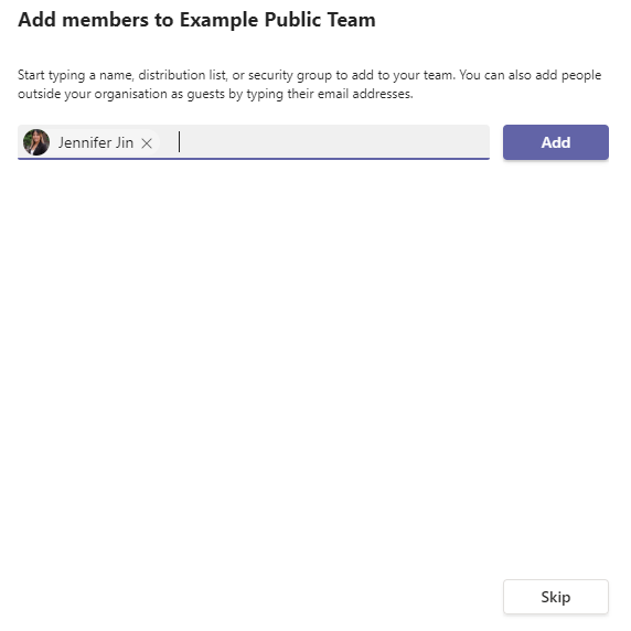 How to create a new team in Microsoft Teams
